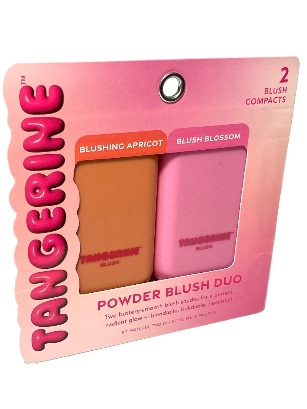 Tangerine Powder Blush Duo - 2 Blush Compacts